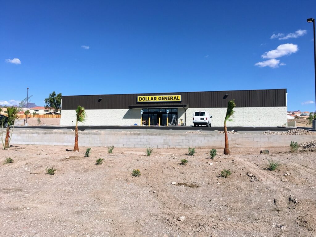 Dollar General store with a clear blue sky
